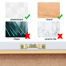 Load image into Gallery viewer, 100Sets Gold Saw Tooth Hangers for Wood Frame Canvas Picture Frame Hanging Hooks with Screws Sawtooth Hangers 45*8mm DIY Hardware Tools