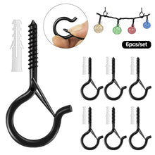 Load image into Gallery viewer, 6pcs Screw-In Ceiling Hooks Hanger with Expansion Screws Lights Wire Hanger Hooks Screw Hooks Wall Cabinet Ceiling Hooks For Outdoor Wirelight House Garage Party Christmas