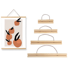 Load image into Gallery viewer, Magnetic Poster Hanger Frame Pine Wood Hanger Frame Natural Painting Photo Frame Canvas Wall Art Craft Frame Art Hanger