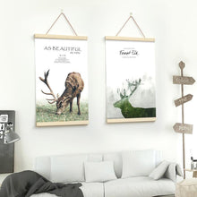 Load image into Gallery viewer, Magnetic Poster Hanger Frame Pine Wood Hanger Frame Natural Painting Photo Frame Canvas Wall Art Craft Frame Art Hanger
