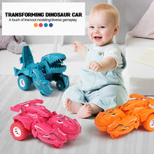 Load image into Gallery viewer, Transforming Dinosaur Car Toys Transformation Car Toys Inertial Sliding Dino Car Automatic Transform Toy Boys Kids Birthday Toy