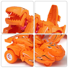 Load image into Gallery viewer, Transforming Dinosaur Car Toys Transformation Car Toys Inertial Sliding Dino Car Automatic Transform Toy Boys Kids Birthday Toy