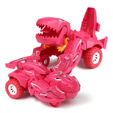 Load image into Gallery viewer, Transforming Dinosaur Car Toys Transformation Car Toys Inertial Sliding Dino Car Automatic Transform Toy Boys Kids Birthday Toy