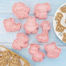 Load image into Gallery viewer, 8Pcs Cartoon Animal Cookie Cutters Set Cute Panda Lion Biscuits Mold Stamp DIY Cake Baking Tools