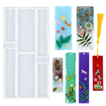 Load image into Gallery viewer, DIY Silicone Bookmark Mold Crystal Irregular Wave Rectangle Keychain Pandent Resin Mould Mirror Gel Mould Craft Mold Eposy Tools Accessories