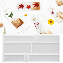 Load image into Gallery viewer, DIY Silicone Bookmark Mold Crystal Irregular Wave Rectangle Keychain Pandent Resin Mould Mirror Gel Mould Craft Mold Eposy Tools Accessories