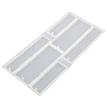 Load image into Gallery viewer, DIY Silicone Bookmark Mold Crystal Irregular Wave Rectangle Keychain Pandent Resin Mould Mirror Gel Mould Craft Mold Eposy Tools Accessories