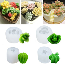 Load image into Gallery viewer, DIY Succulent Candle Silicone Mold Succulent Plants Resin Gypsum Figurine Mould Handmade Desk Decoration Ornament Craft Mold Eposy Tools Accessories