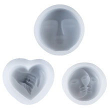 Load image into Gallery viewer, Minimalist Style Moon Face Silicone Candle Mold DIY Handmade Heart Ornaments Soap Plaster Handicrafts Mould