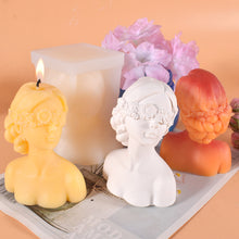 Load image into Gallery viewer, Glamour Blindfolded Girl Portrait Silicone Candle Mold DIY Rose Girl Candle Soap Resin Making Mold Gifts Craft Home Decor