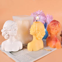 Load image into Gallery viewer, Glamour Blindfolded Girl Portrait Silicone Candle Mold DIY Rose Girl Candle Soap Resin Making Mold Gifts Craft Home Decor