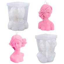 Load image into Gallery viewer, Glamour Blindfolded Girl Portrait Silicone Candle Mold DIY Rose Girl Candle Soap Resin Making Mold Gifts Craft Home Decor