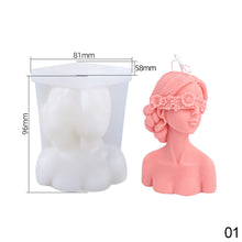 Load image into Gallery viewer, Glamour Blindfolded Girl Portrait Silicone Candle Mold DIY Rose Girl Candle Soap Resin Making Mold Gifts Craft Home Decor