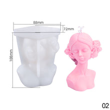 Load image into Gallery viewer, Glamour Blindfolded Girl Portrait Silicone Candle Mold DIY Rose Girl Candle Soap Resin Making Mold Gifts Craft Home Decor