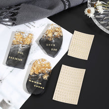 Load image into Gallery viewer, 5pcs/set 3mm Alphabet Letters Numbers Glitter Stikers for Epoxy Resin Mold Decorative Stickers Gold Silver Letters Numbers UV Epoxy Resin Fillings Material