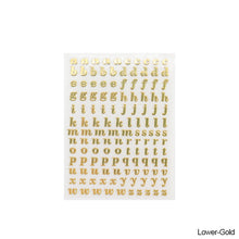 Load image into Gallery viewer, 5pcs/set 3mm Alphabet Letters Numbers Glitter Stikers for Epoxy Resin Mold Decorative Stickers Gold Silver Letters Numbers UV Epoxy Resin Fillings Material