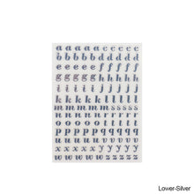 Load image into Gallery viewer, 5pcs/set 3mm Alphabet Letters Numbers Glitter Stikers for Epoxy Resin Mold Decorative Stickers Gold Silver Letters Numbers UV Epoxy Resin Fillings Material