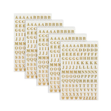 Load image into Gallery viewer, 5pcs/set 3mm Alphabet Letters Numbers Glitter Stikers for Epoxy Resin Mold Decorative Stickers Gold Silver Letters Numbers UV Epoxy Resin Fillings Material