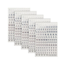 Load image into Gallery viewer, 5pcs/set 3mm Alphabet Letters Numbers Glitter Stikers for Epoxy Resin Mold Decorative Stickers Gold Silver Letters Numbers UV Epoxy Resin Fillings Material