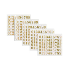 Load image into Gallery viewer, 5pcs/set 3mm Alphabet Letters Numbers Glitter Stikers for Epoxy Resin Mold Decorative Stickers Gold Silver Letters Numbers UV Epoxy Resin Fillings Material