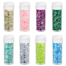 Load image into Gallery viewer, 24Colors 10g Luminous Sequins Epoxy Resin Fillers DIY Decoration Fillling Crafts Nails Art Decoative Glitter Paillette