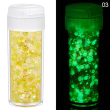 Load image into Gallery viewer, 24Colors 10g Luminous Sequins Epoxy Resin Fillers DIY Decoration Fillling Crafts Nails Art Decoative Glitter Paillette