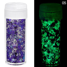 Load image into Gallery viewer, 24Colors 10g Luminous Sequins Epoxy Resin Fillers DIY Decoration Fillling Crafts Nails Art Decoative Glitter Paillette