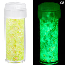 Load image into Gallery viewer, 24Colors 10g Luminous Sequins Epoxy Resin Fillers DIY Decoration Fillling Crafts Nails Art Decoative Glitter Paillette