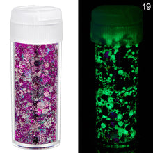 Load image into Gallery viewer, 24Colors 10g Luminous Sequins Epoxy Resin Fillers DIY Decoration Fillling Crafts Nails Art Decoative Glitter Paillette