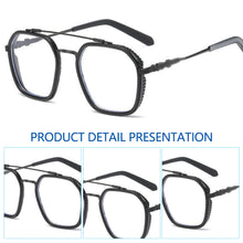 Load image into Gallery viewer, Double Beam Retro Square Oversized Frame Eyewear Anti Blue Light Glasses For Men Women Transition Spectacles