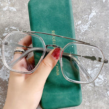 Load image into Gallery viewer, Double Beam Retro Square Oversized Frame Eyewear Anti Blue Light Glasses For Men Women Transition Spectacles