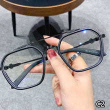 Load image into Gallery viewer, Double Beam Retro Square Oversized Frame Eyewear Anti Blue Light Glasses For Men Women Transition Spectacles