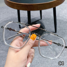 Load image into Gallery viewer, Double Beam Retro Square Oversized Frame Eyewear Anti Blue Light Glasses For Men Women Transition Spectacles
