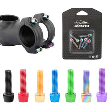 Load image into Gallery viewer, 6pcs MTB Bicycle Handlebar Screws Titanium-plated Colorful M5*18mm Stainless Steel Riser Screws Bike Stem Bolts
