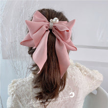 Load image into Gallery viewer, Chiffon Bow Pearl Hair Clip Spring Clip Hair Accessories Fashion All-match Hair Clip Temperament Hairpin