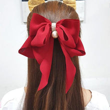 Load image into Gallery viewer, Chiffon Bow Pearl Hair Clip Spring Clip Hair Accessories Fashion All-match Hair Clip Temperament Hairpin