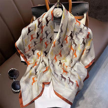 Load image into Gallery viewer, 90*90cm Women Square Scarf Summer Sunscreen Silk Scarf Vintage Fashion Thin Square Silk Scarf