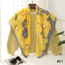 Load image into Gallery viewer, 90*90cm Women Square Scarf Summer Sunscreen Silk Scarf Vintage Fashion Thin Square Silk Scarf
