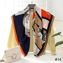 Load image into Gallery viewer, 90*90cm Women Square Scarf Summer Sunscreen Silk Scarf Vintage Fashion Thin Square Silk Scarf