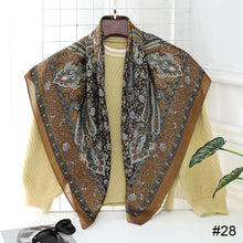 Load image into Gallery viewer, 90*90cm Women Square Scarf Summer Sunscreen Silk Scarf Vintage Fashion Thin Square Silk Scarf