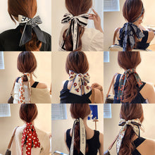 Load image into Gallery viewer, Pearl Head Rope Bow Ribbon Silk Scarf Hair Rope Hair Band Hair Ring Fashion All-match Hair Accessories