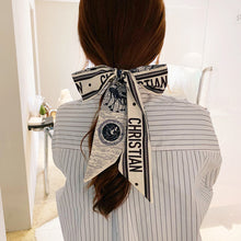 Load image into Gallery viewer, Pearl Head Rope Bow Ribbon Silk Scarf Hair Rope Hair Band Hair Ring Fashion All-match Hair Accessories