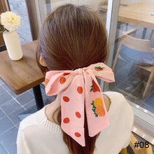 Load image into Gallery viewer, Pearl Head Rope Bow Ribbon Silk Scarf Hair Rope Hair Band Hair Ring Fashion All-match Hair Accessories