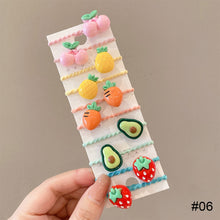 Load image into Gallery viewer, 10pcs/set Children Cartoon Hair Rope Creative Simple Hair Rope Colorful Sweet Hair Rope Fashion Hair Accessories