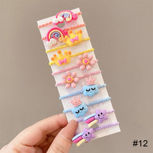 Load image into Gallery viewer, 10pcs/set Children Cartoon Hair Rope Creative Simple Hair Rope Colorful Sweet Hair Rope Fashion Hair Accessories