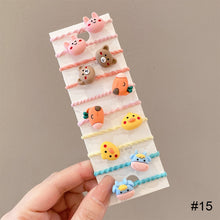 Load image into Gallery viewer, 10pcs/set Children Cartoon Hair Rope Creative Simple Hair Rope Colorful Sweet Hair Rope Fashion Hair Accessories