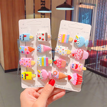 Load image into Gallery viewer, 10pcs/set Children Hairpin Cartoon Ice Cream Hairpin Colorful Sweet Hair Clips Fashion Hair Accessories