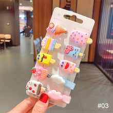 Load image into Gallery viewer, 10pcs/set Children Hairpin Cartoon Ice Cream Hairpin Colorful Sweet Hair Clips Fashion Hair Accessories