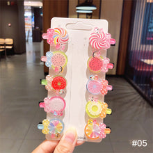Load image into Gallery viewer, 10pcs/set Children Hairpin Cartoon Ice Cream Hairpin Colorful Sweet Hair Clips Fashion Hair Accessories