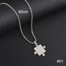 Load image into Gallery viewer, Couple Necklace Square Stitching Pendant Necklace Fashion Simple Accessories Jewelry For Women Men